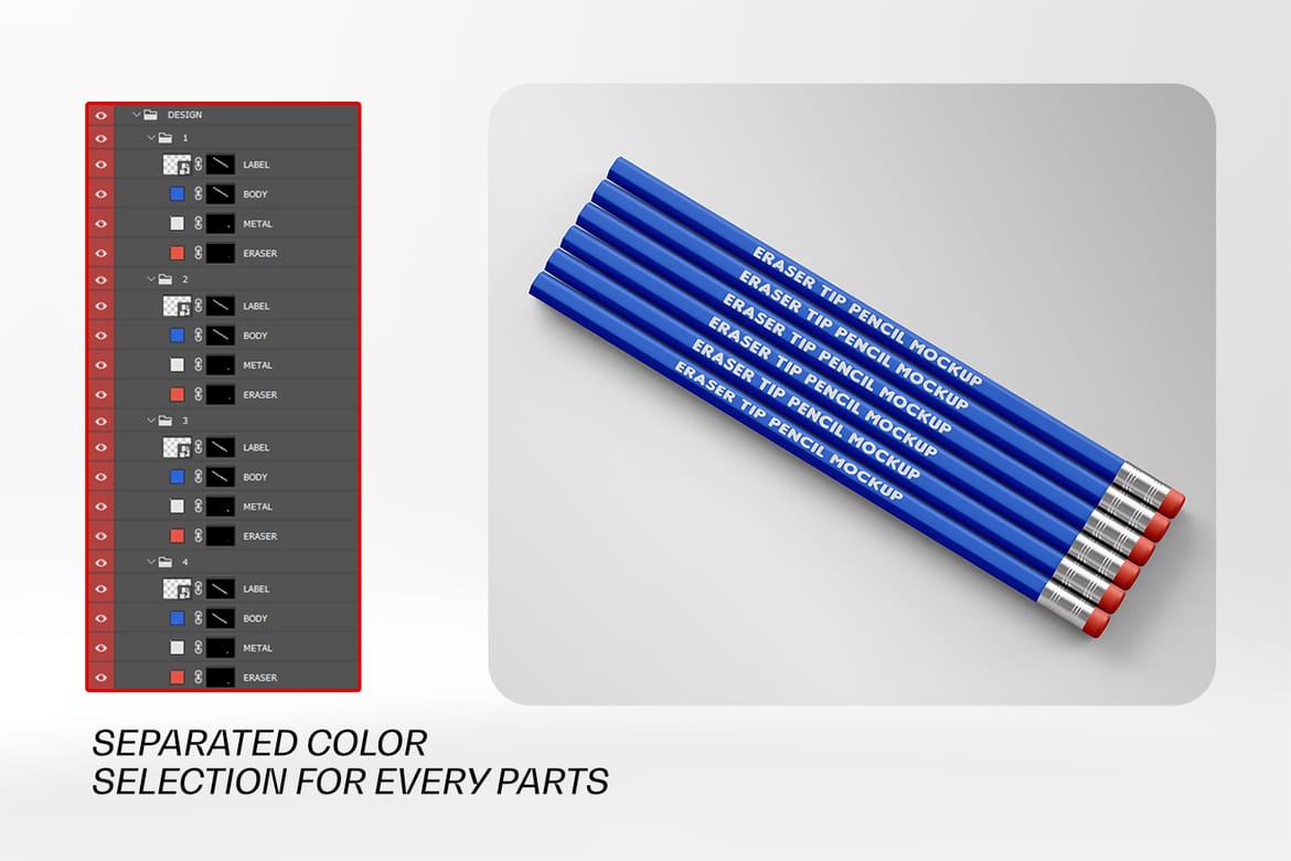 Hexagon Pencil Mockup Set