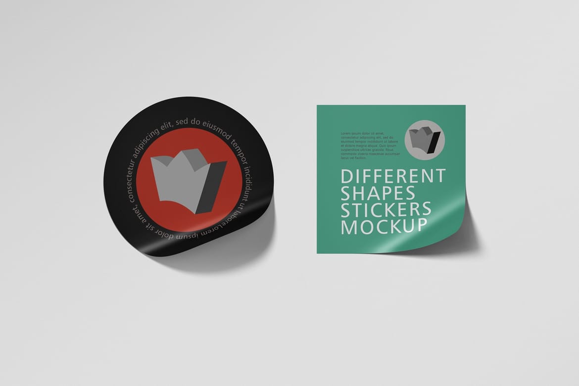 Different Shapes Stickers Mockup