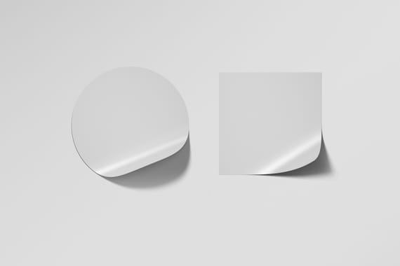 Different Shapes Stickers Mockup