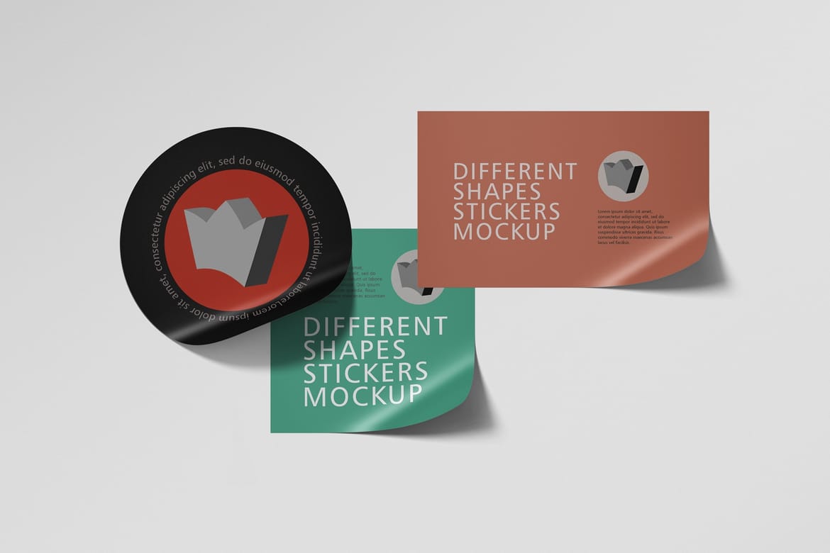Different Shapes Stickers Mockup
