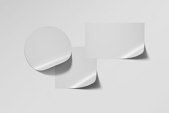 Different Shapes Stickers Mockup