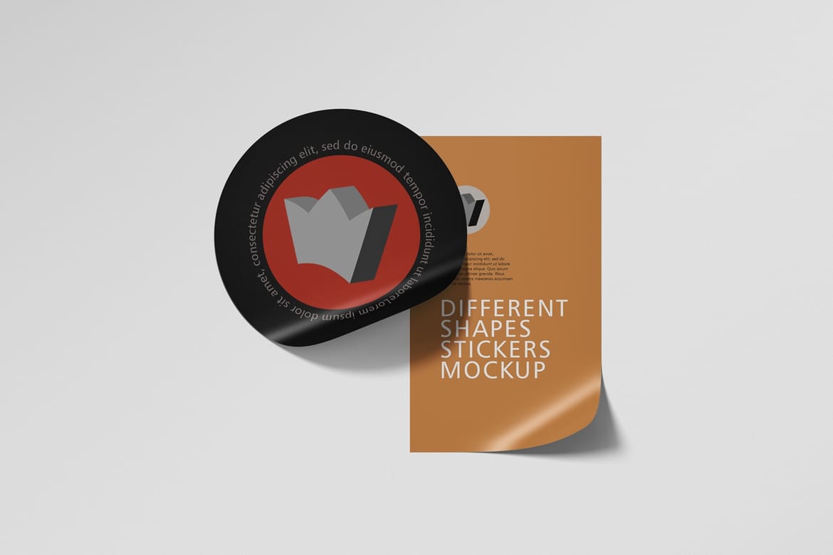 Different Shapes Stickers Mockup