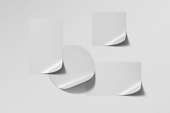 Different Shapes Stickers Mockup