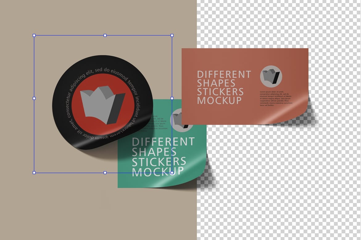 Different Shapes Stickers Mockup