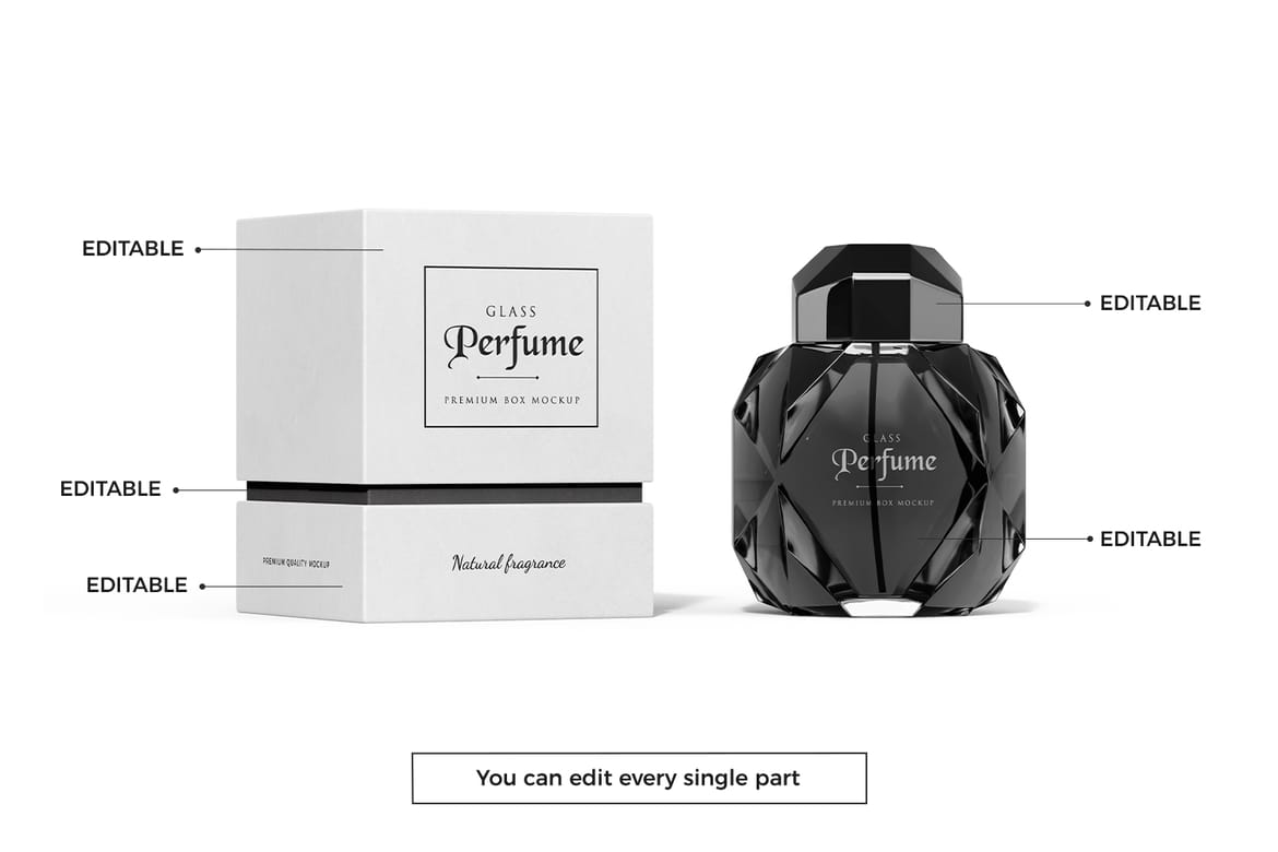 Kraft Box with Perfume Mockup