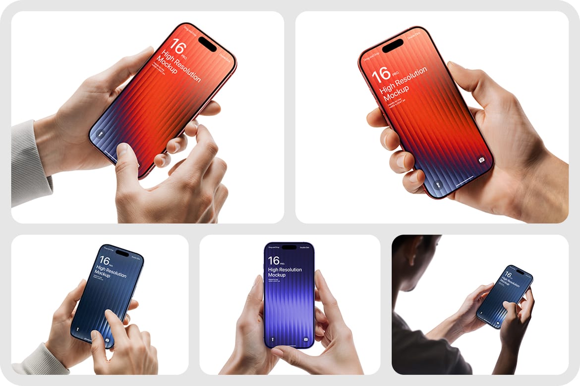 Holding iPhone 16 Pro Max Mockup