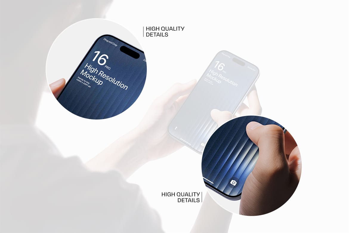 Holding iPhone 16 Pro Max Mockup