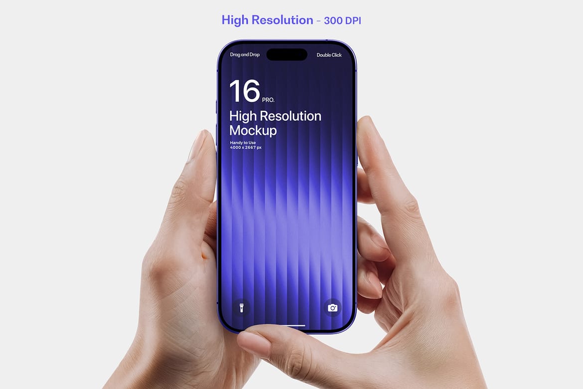 Holding iPhone 16 Pro Max Mockup