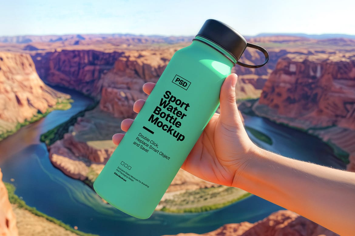 Sport Water Bottle Mockup