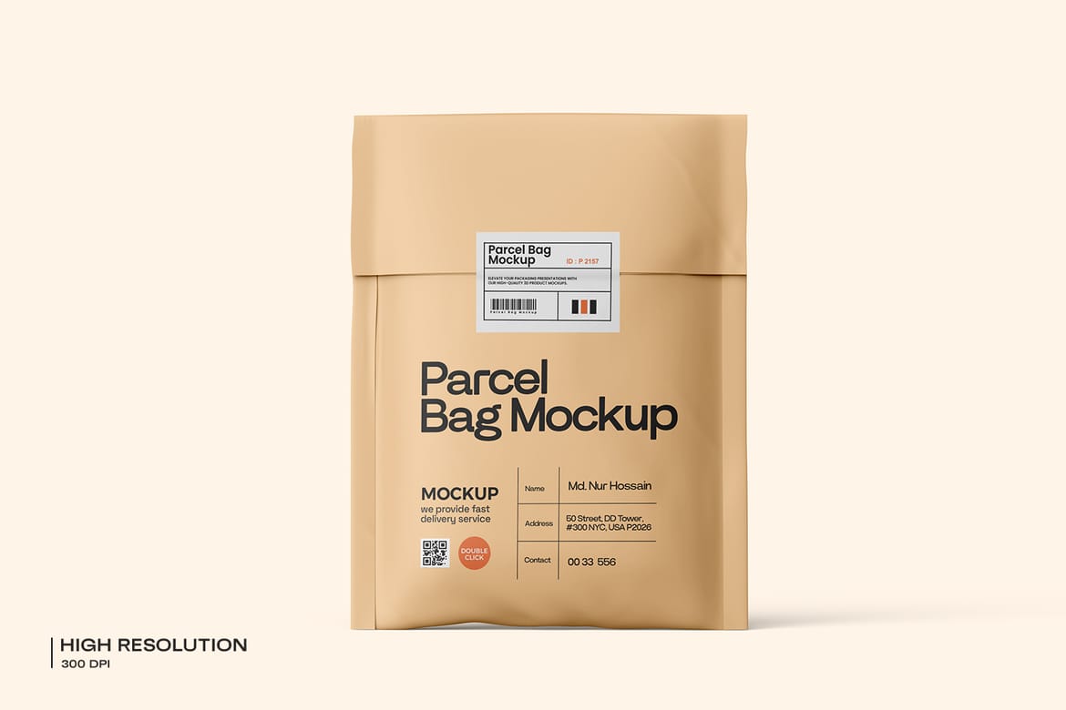 Paper Mailing Bag Mockup