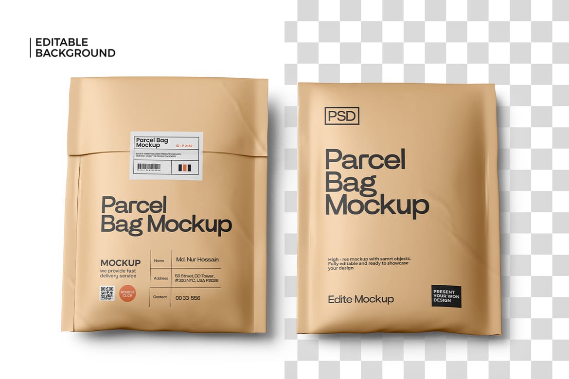 Paper Mailing Bag Mockup