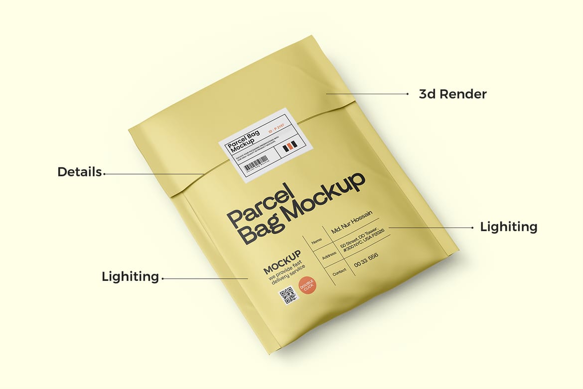 Paper Mailing Bag Mockup