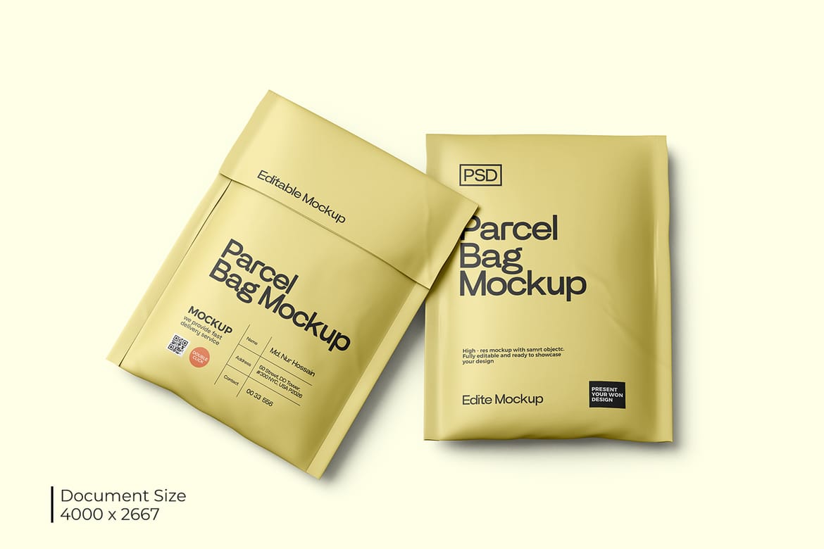 Paper Mailing Bag Mockup
