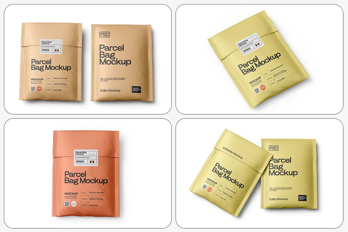 Paper Mailing Bag Mockup
