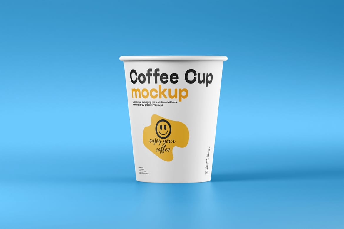 Disposable Paper Coffee Cup Mockup