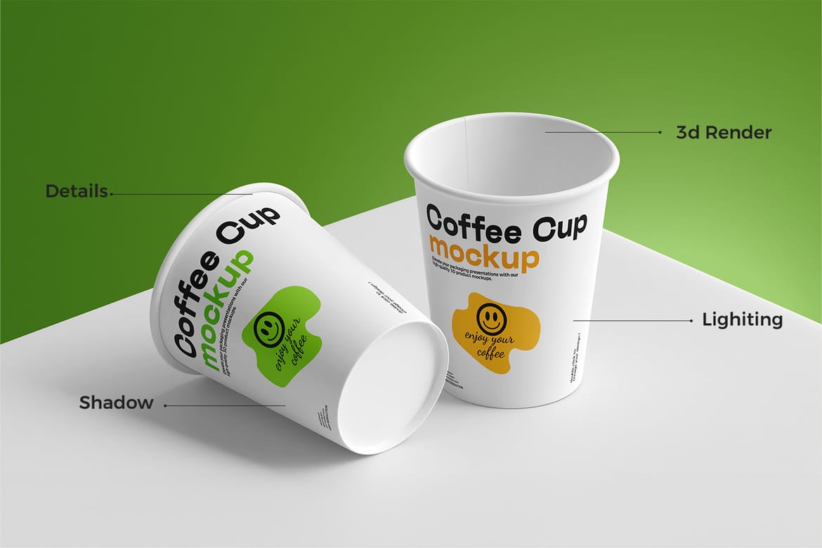 Disposable Paper Coffee Cup Mockup