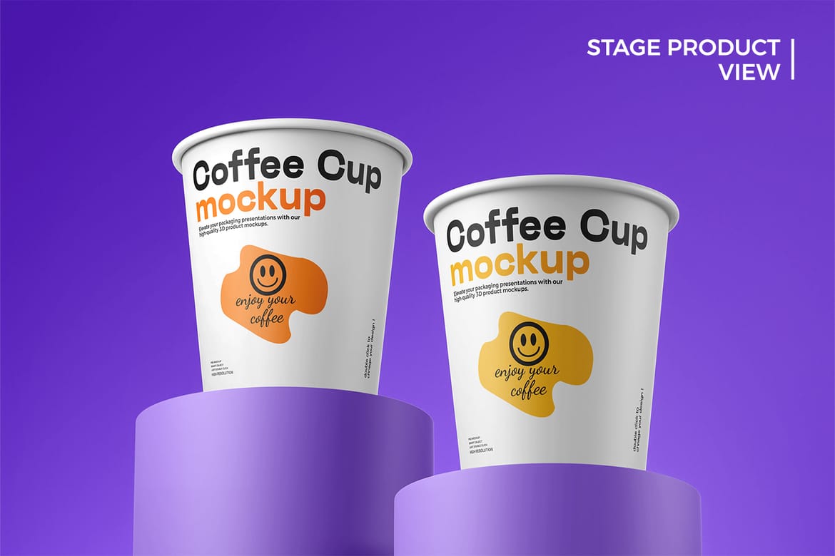 Disposable Paper Coffee Cup Mockup