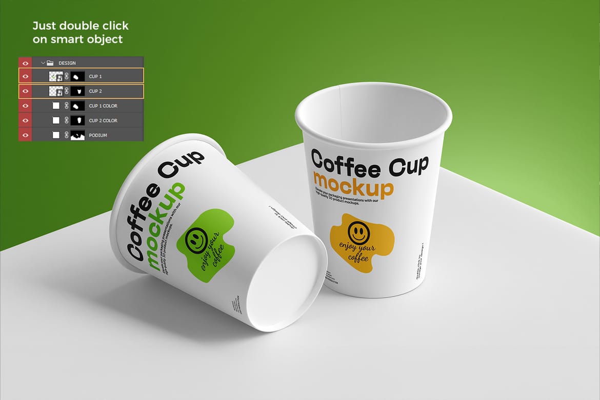 Disposable Paper Coffee Cup Mockup