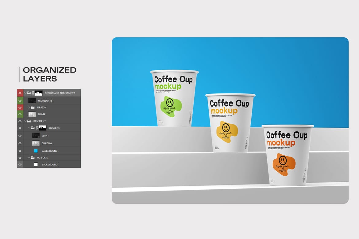 Disposable Paper Coffee Cup Mockup