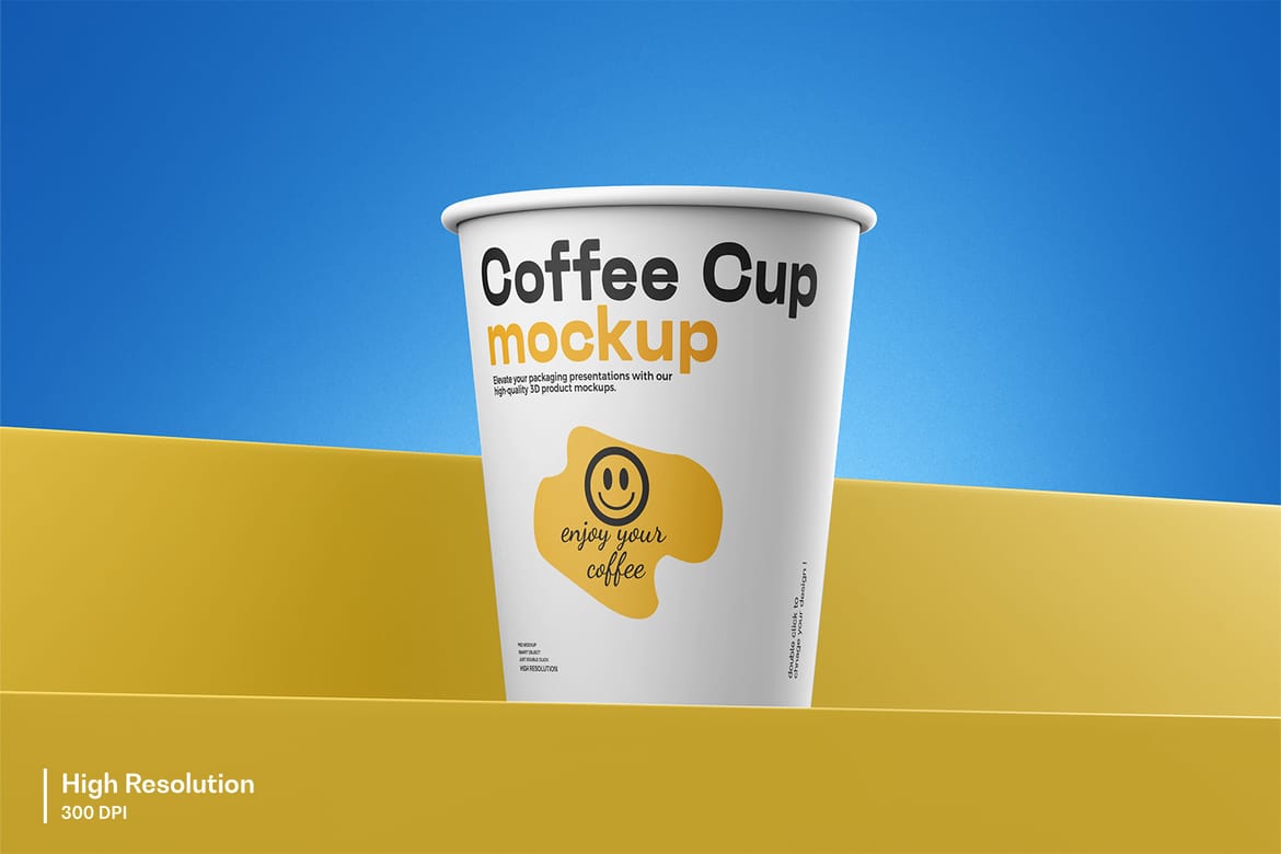 Disposable Paper Coffee Cup Mockup