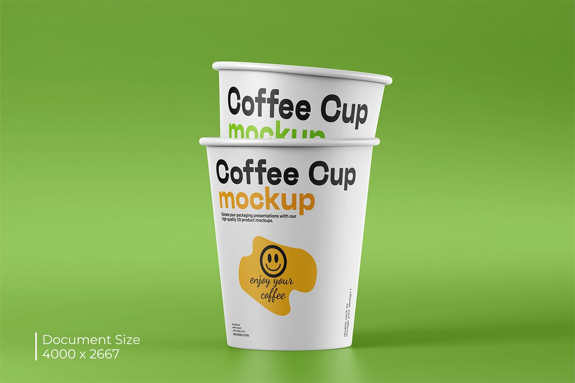 Disposable Paper Coffee Cup Mockup