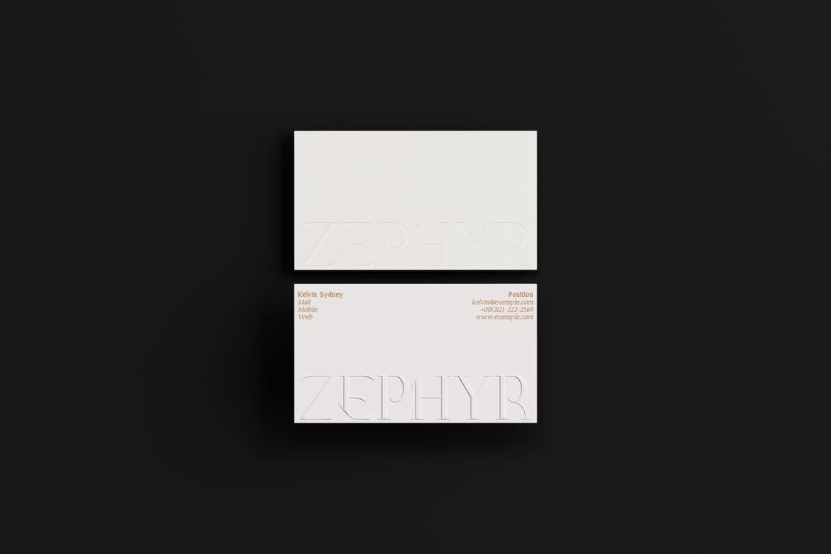 Embossed Business Card Mockup