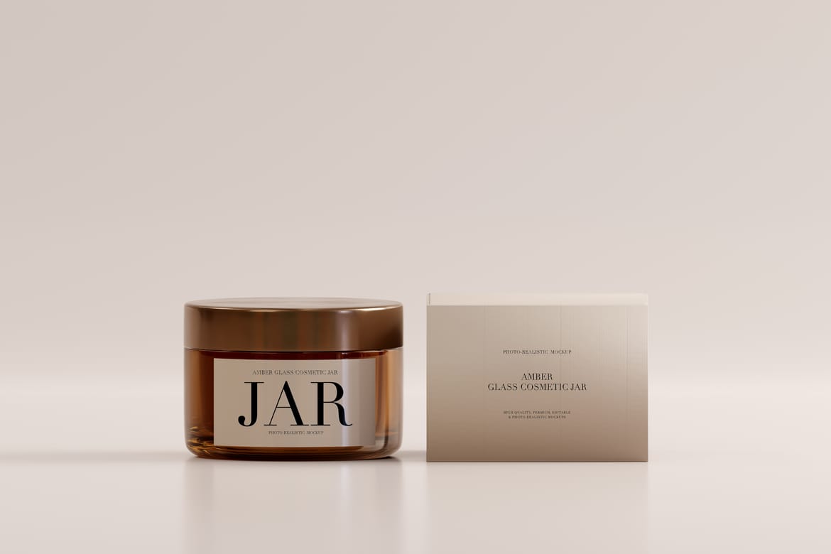 Amber Cosmetic Jar Mockup