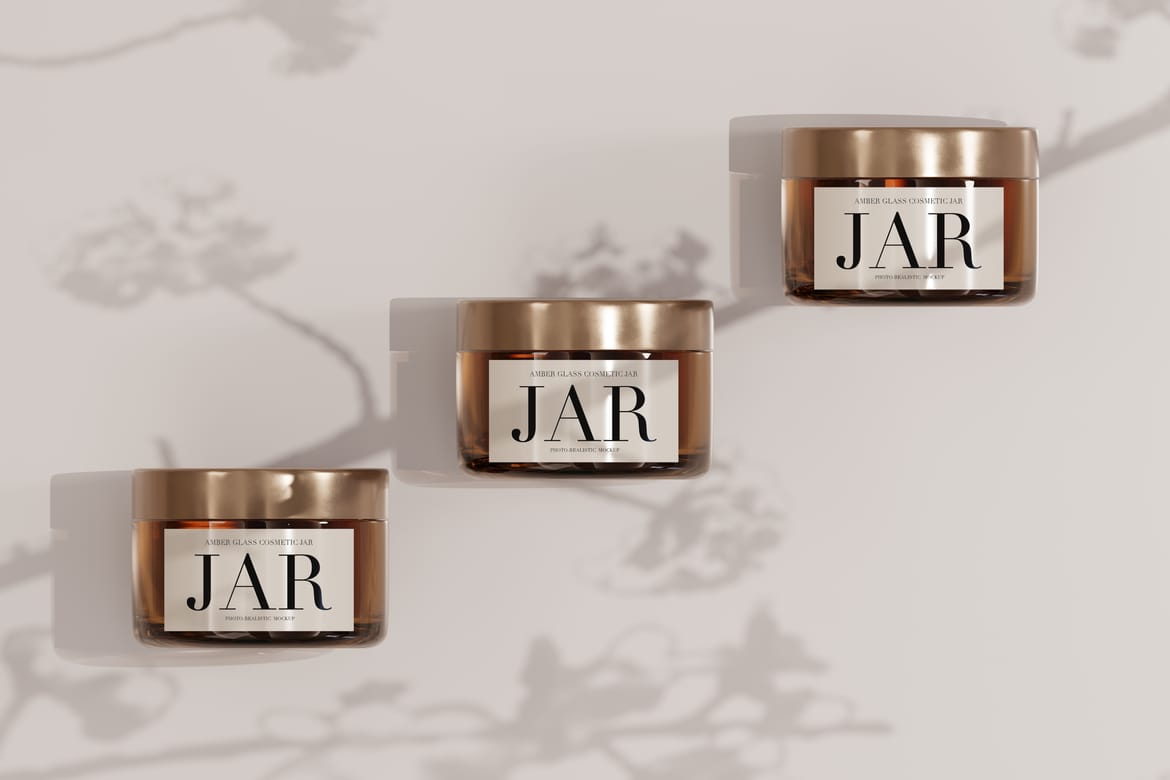 Amber Cosmetic Jar Mockup