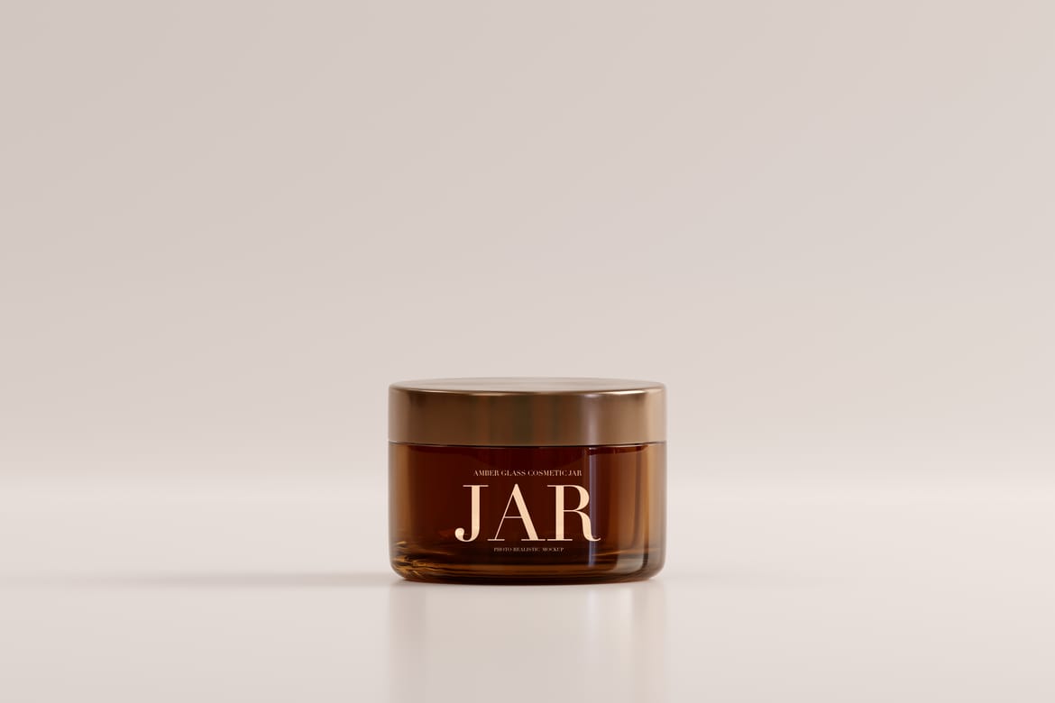 Amber Cosmetic Jar Mockup
