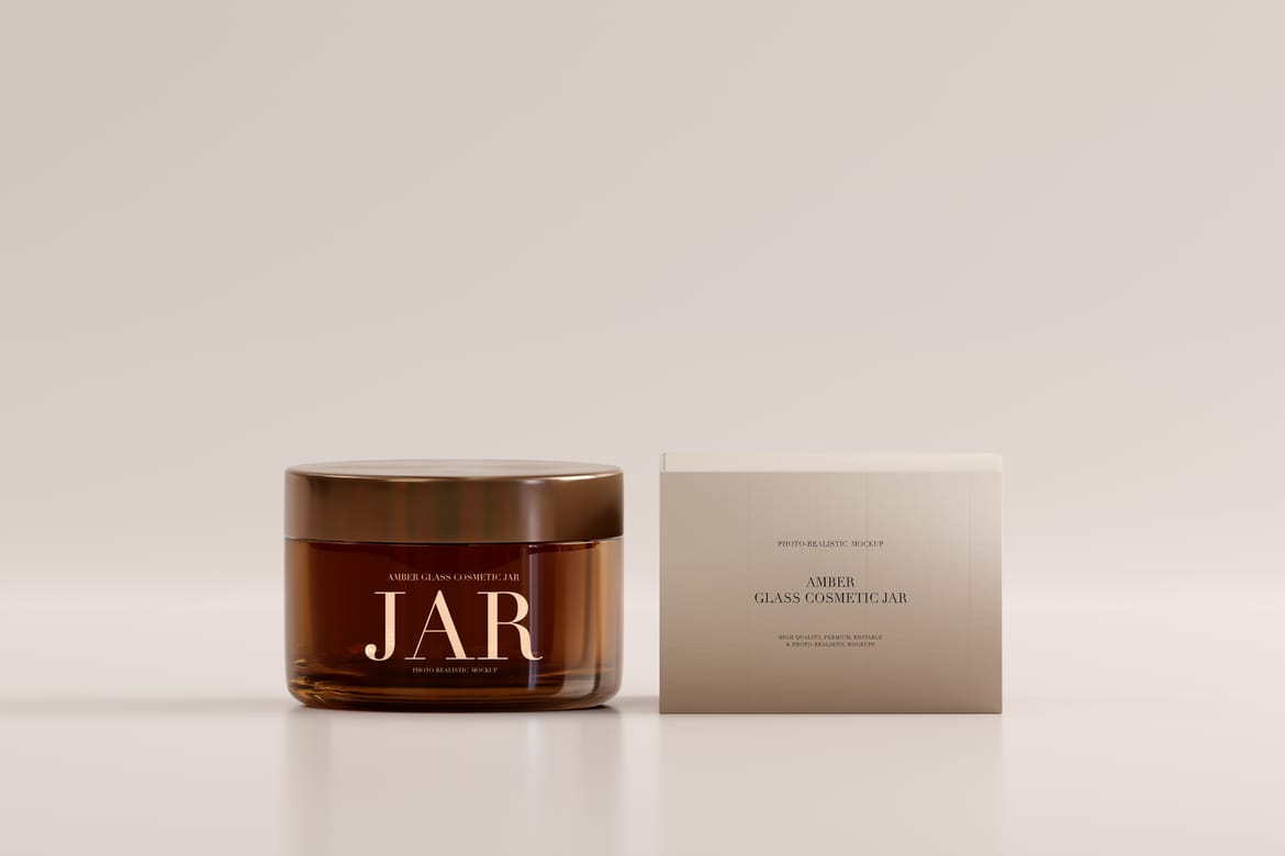 Amber Cosmetic Jar Mockup