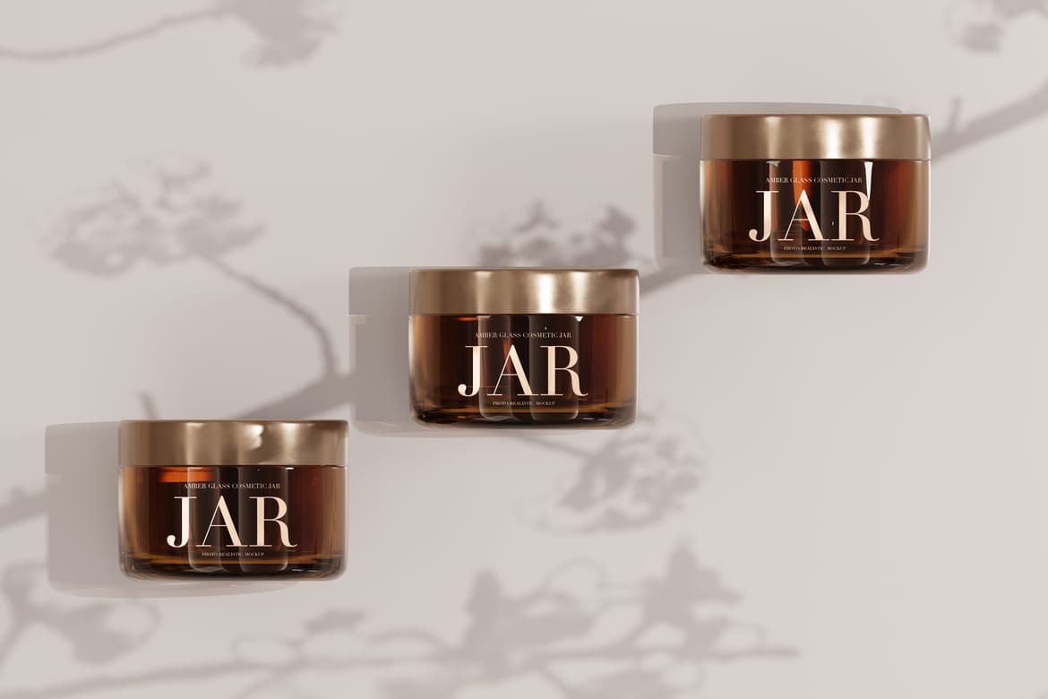 Amber Cosmetic Jar Mockup