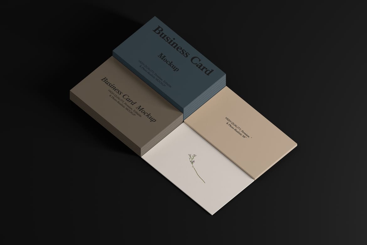 Embossed Business Card Mockup Set