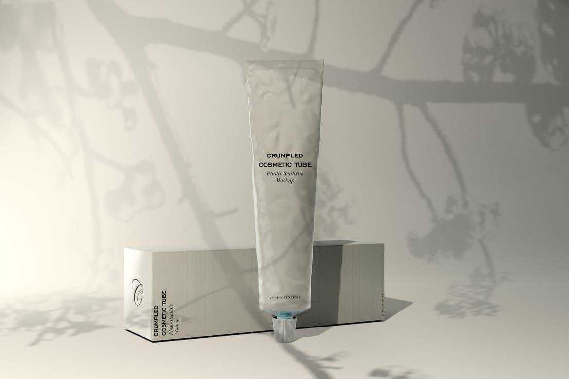 Crumpled Cosmetic Tube Mockup Set