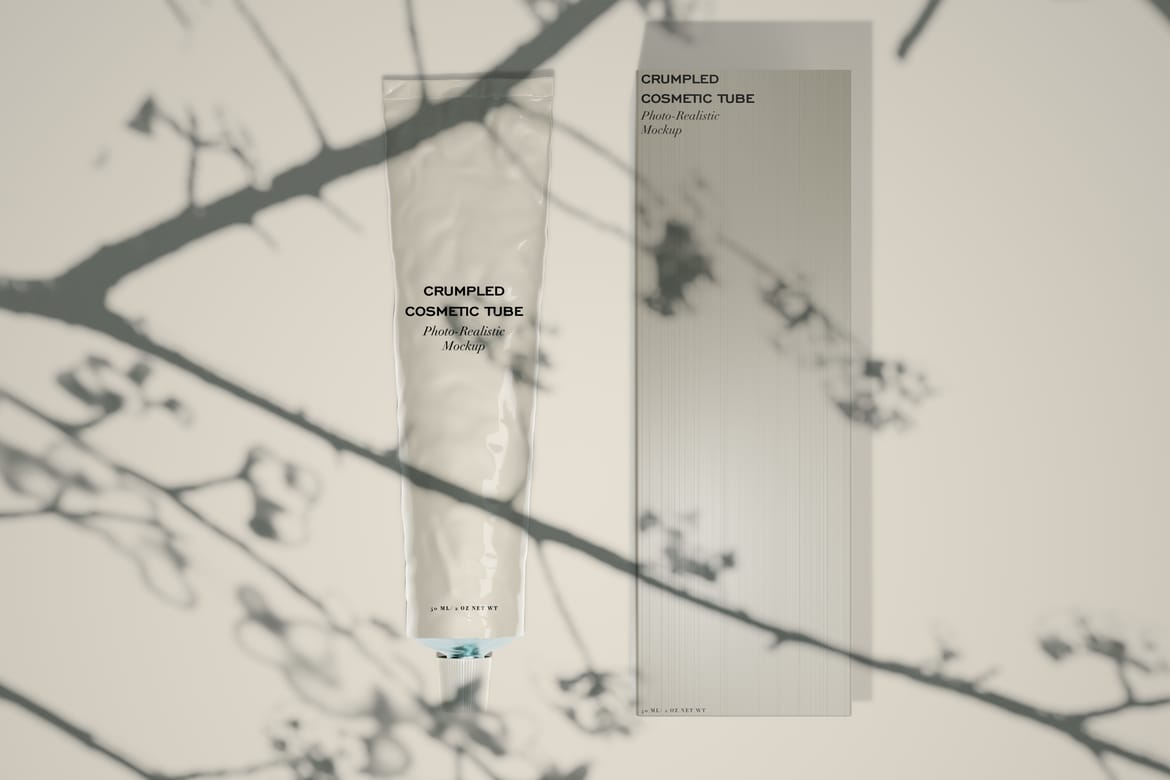 Crumpled Cosmetic Tube Mockup Set