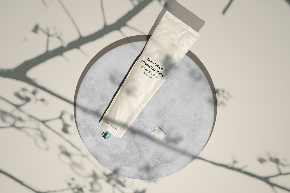Crumpled Cosmetic Tube Mockup Set