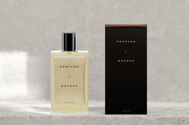 Perfume Bottle Mockups Glass & box