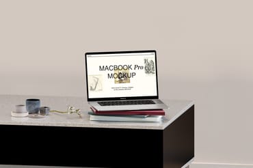 MacBook Pro Desktop Scene Mockup Set