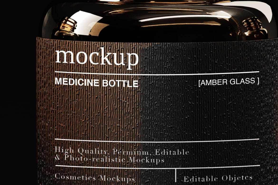 Amber – Medicine Bottle Mockups Trio