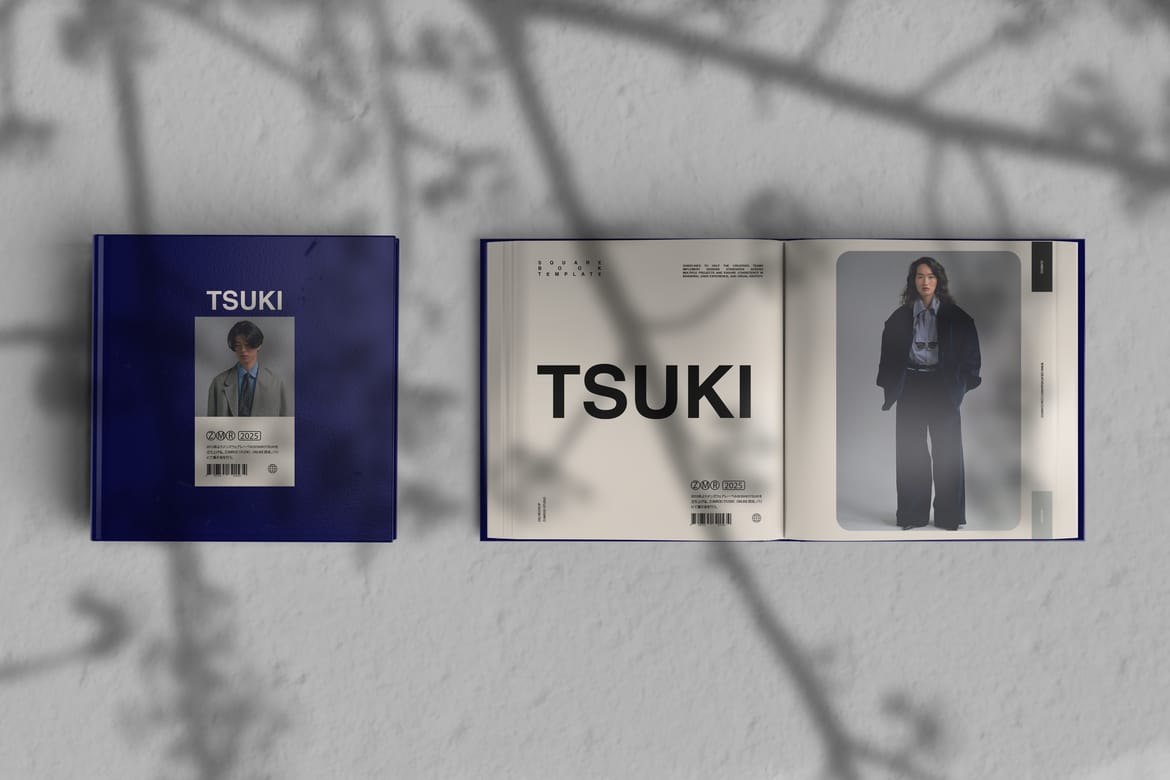 Tsuki Square Book Mockup Template