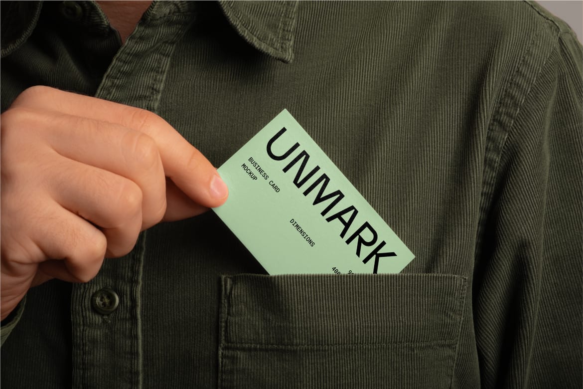 Business Card in Pocket PSD Mockups