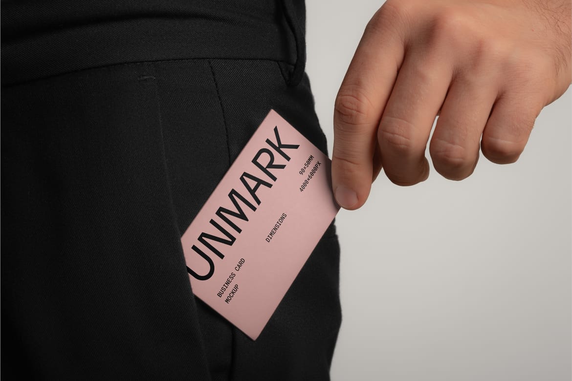 Business Card in Pocket PSD Mockups