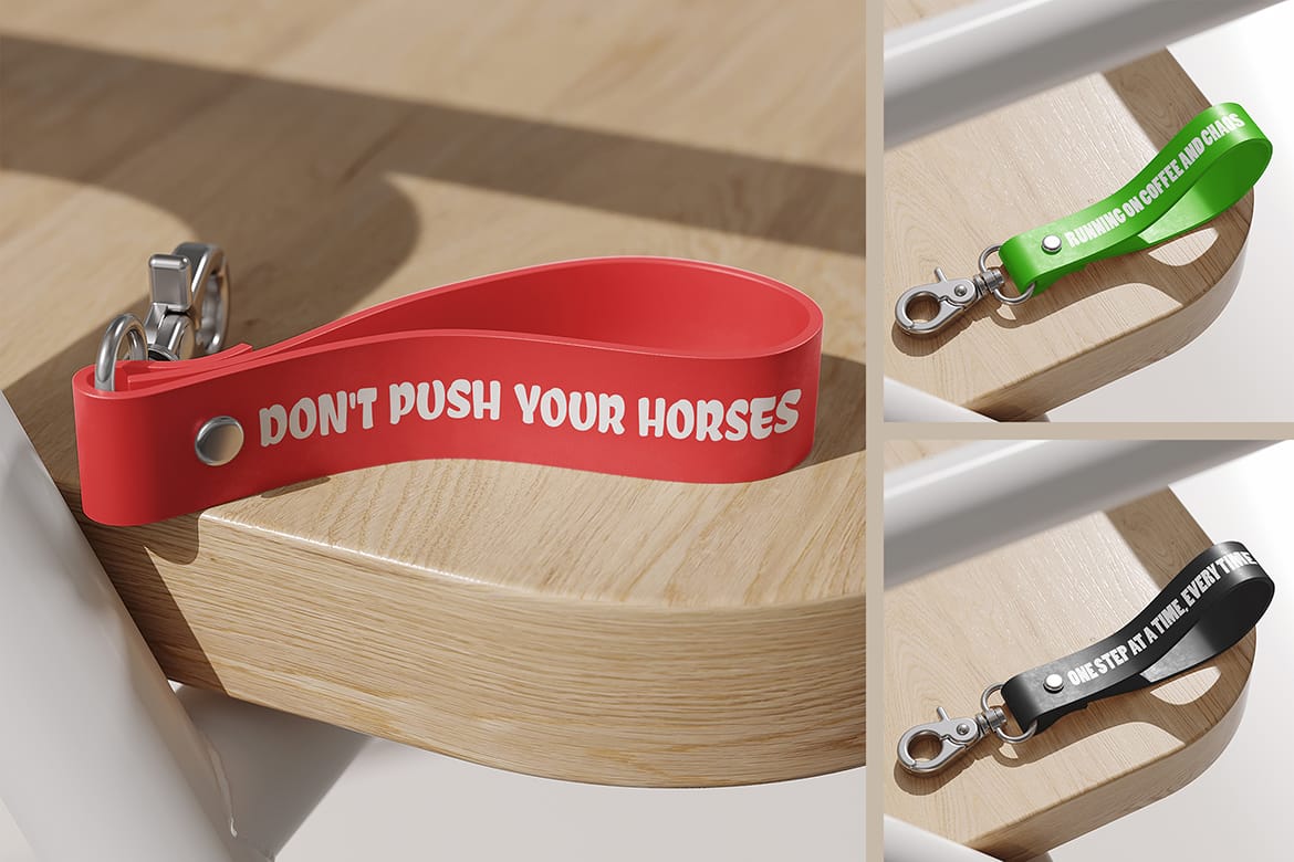 Rubber Wristband Key Ring Mockup