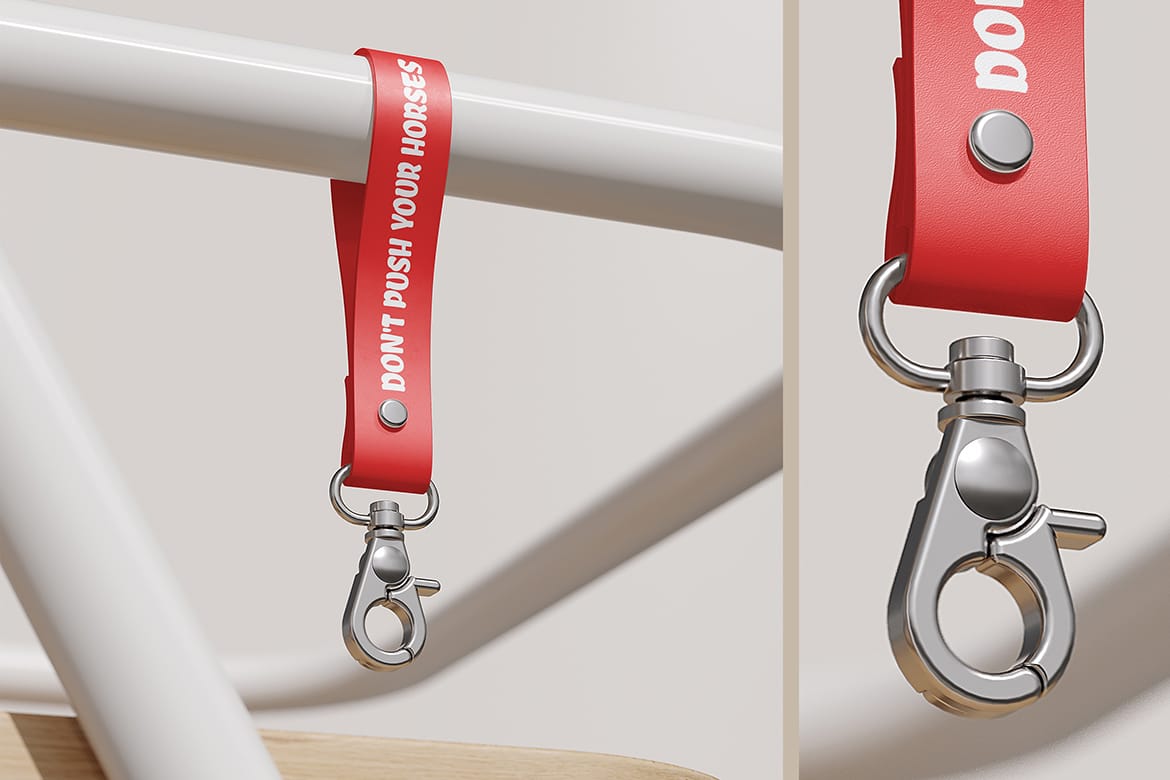 Rubber Wristband Key Ring Mockup