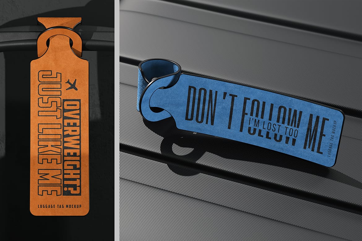 Leather Luggage Tag Mockup