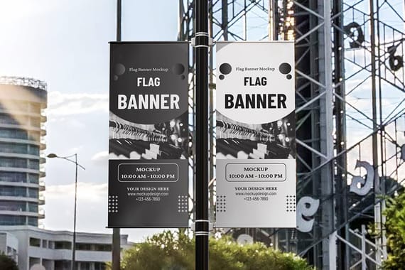 Flag Banner Mockup