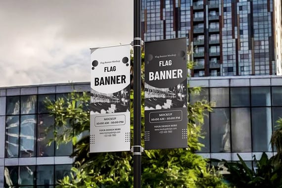 Flag Banner Mockup