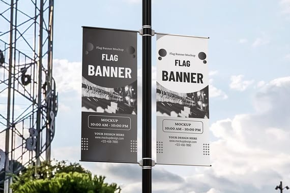 Flag Banner Mockup