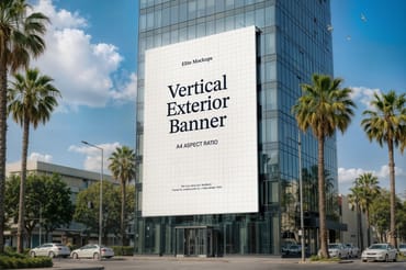Vertical Exterior Banner Mockup