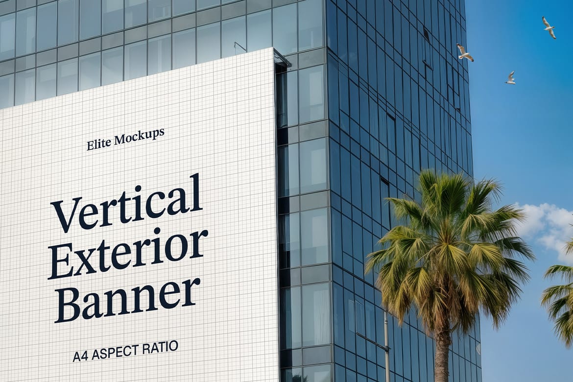 Vertical Exterior Banner Mockup