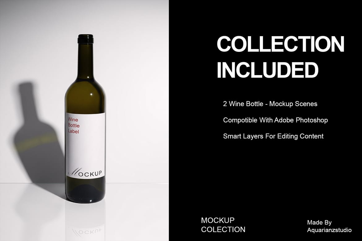 Wine Bottle Label Mockup